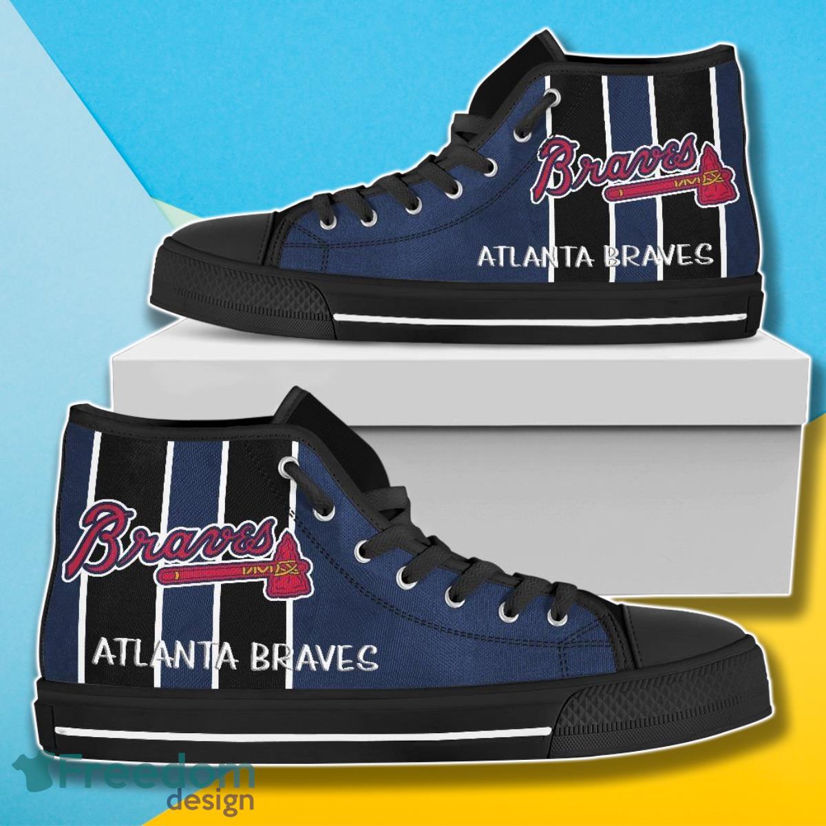 JWFancy Atlanta Braves High Top Canvas Sneakers Shoes For Men And Women