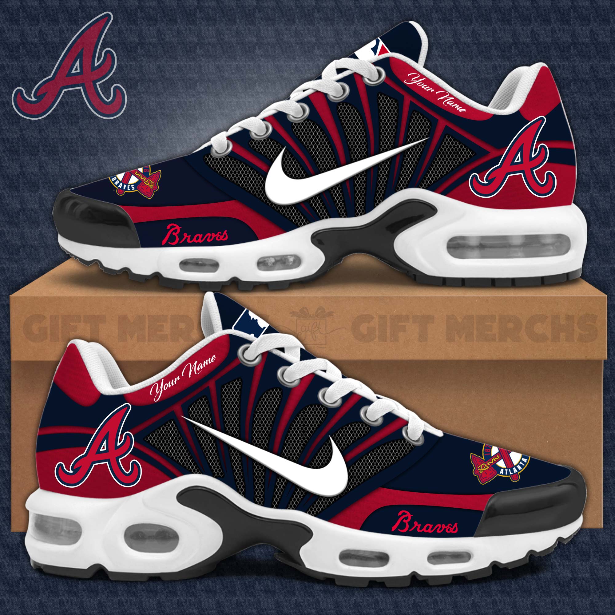JWFancy Atlanta Braves TN Shoes Sneakers For Men And Women