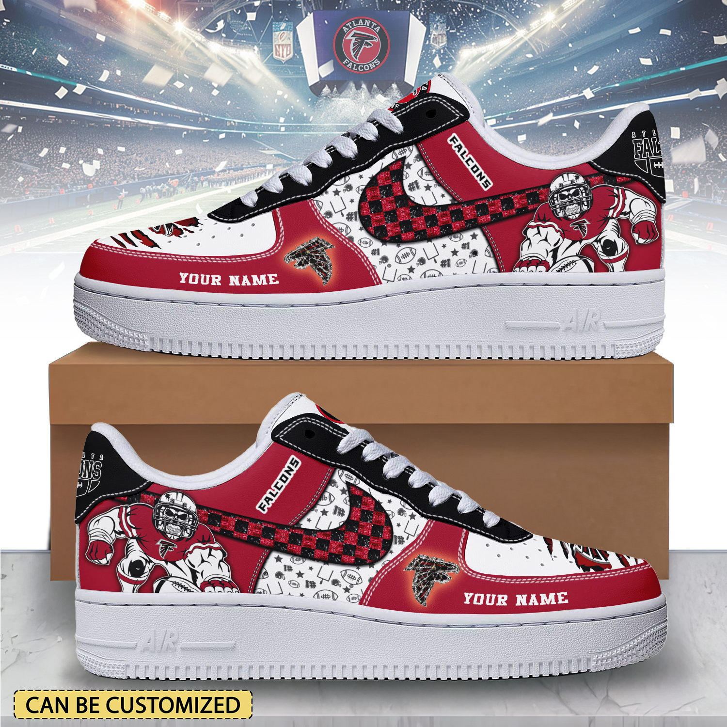 JWFancy Atlanta Falcons Air Low-Top Sneakers Shoes For Men And Women