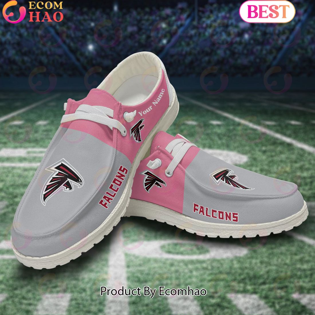 JWFancy Atlanta Falcons Hey Dude Shoes Wally Men's Lace Up Loafers Comfortable For Men And Women