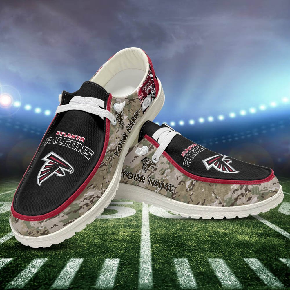 JWFancy Atlanta Falcons Hey Dude Shoes Wally Men's Lace Up Loafers Comfortable For Men And Women