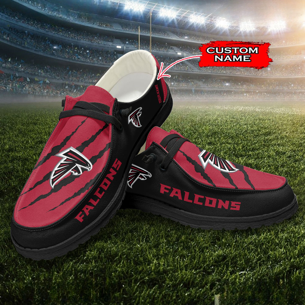 JWFancy Atlanta Falcons Hey Dude Shoes Wally Men's Lace Up Loafers Comfortable For Men And Women