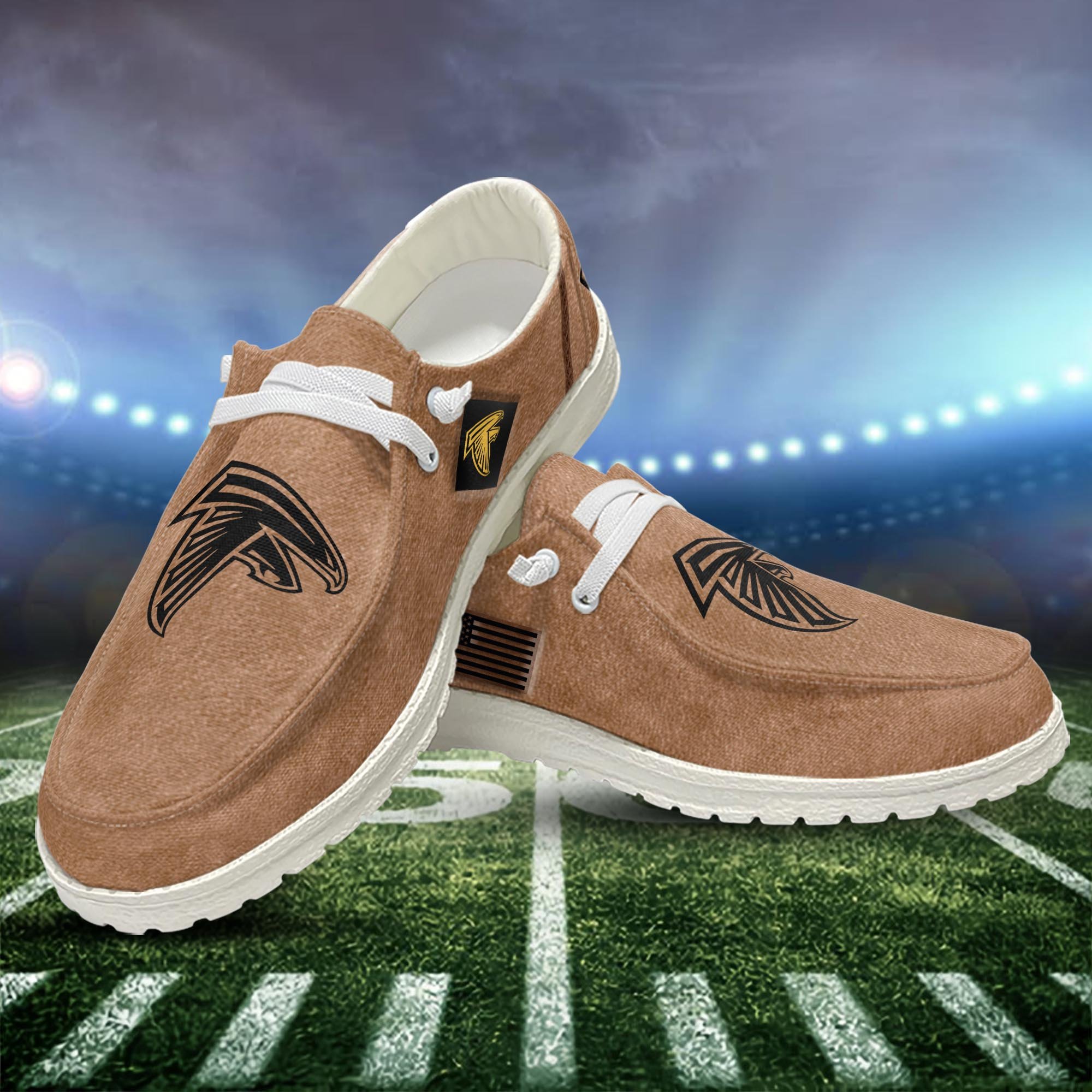 JWFancy Atlanta Falcons Hey Dude Shoes Wally Men's Lace Up Loafers Comfortable For Men And Women