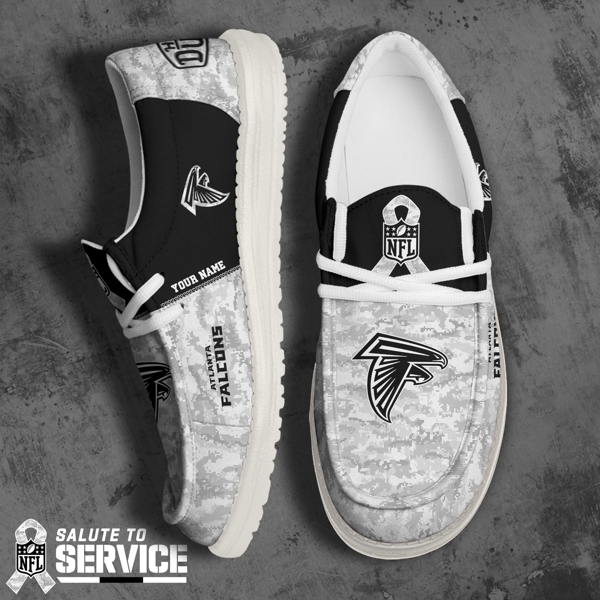 JWFancy Atlanta Falcons Hey Dude Shoes Wally Men's Lace Up Loafers Comfortable For Men And Women