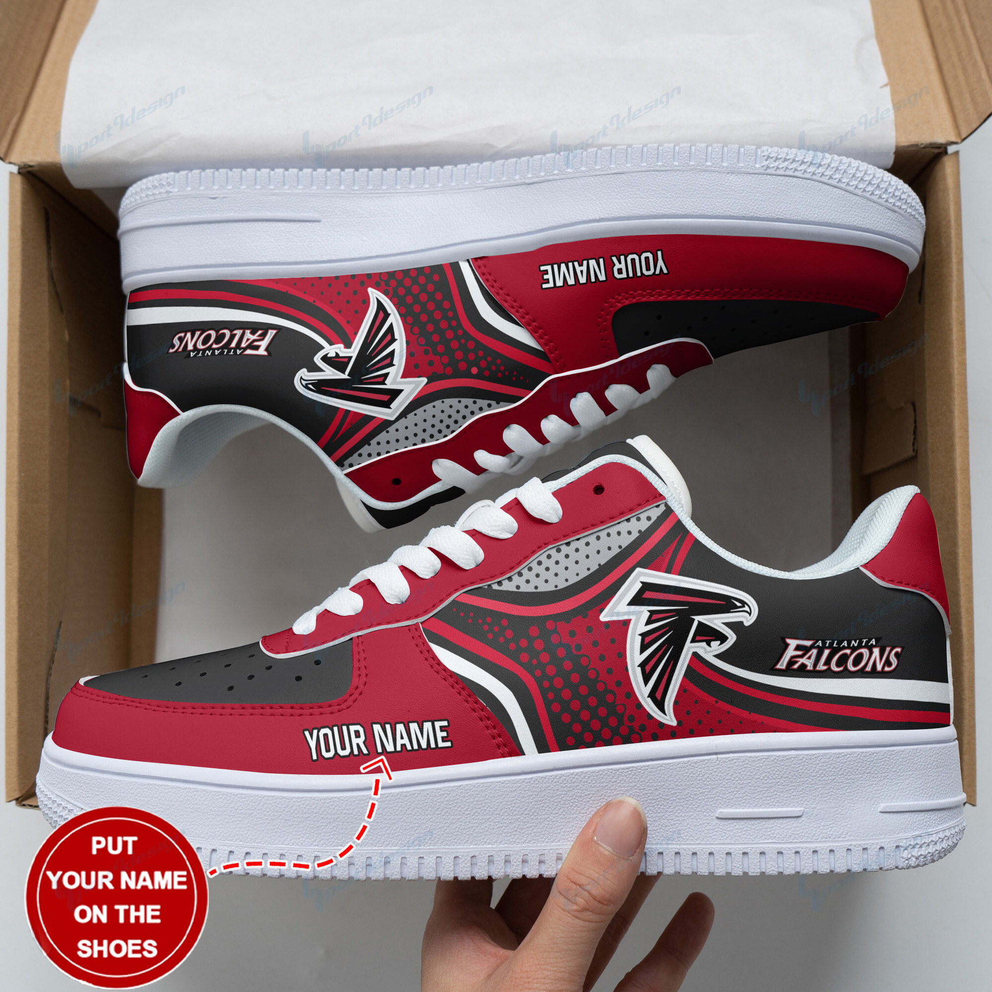 JWFancy Atlanta Falcons NFL Air Low-Top Sneakers Shoes For Men And Women