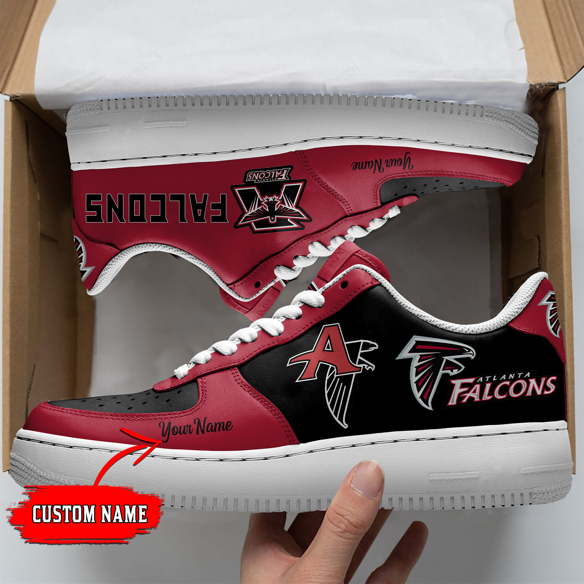 JWFancy Atlanta Falcons NFL Air Low-Top Sneakers Shoes For Men And Women