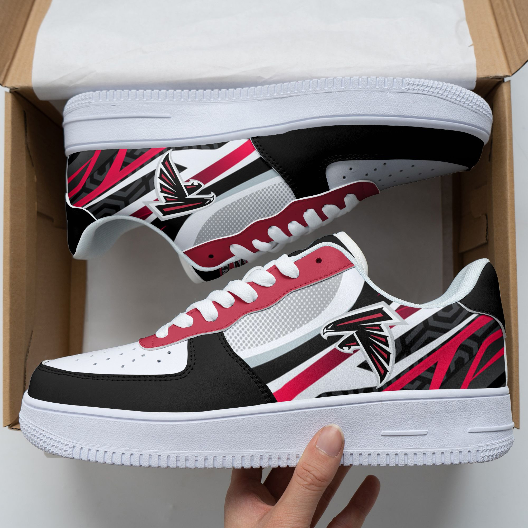 JWFancy Atlanta Falcons NFL Air Low-Top Sneakers Shoes For Men And Women