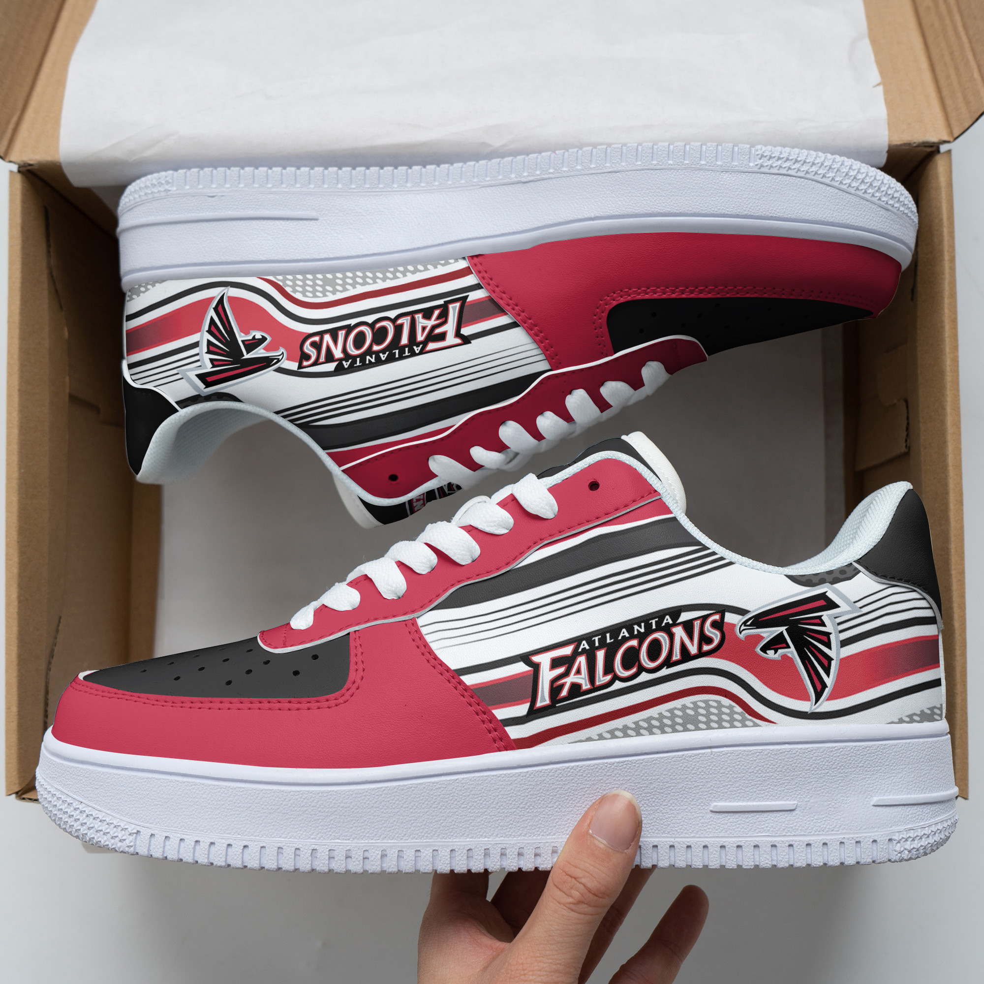 JWFancy Atlanta Falcons NFL Air Low-Top Sneakers Shoes For Men And Women
