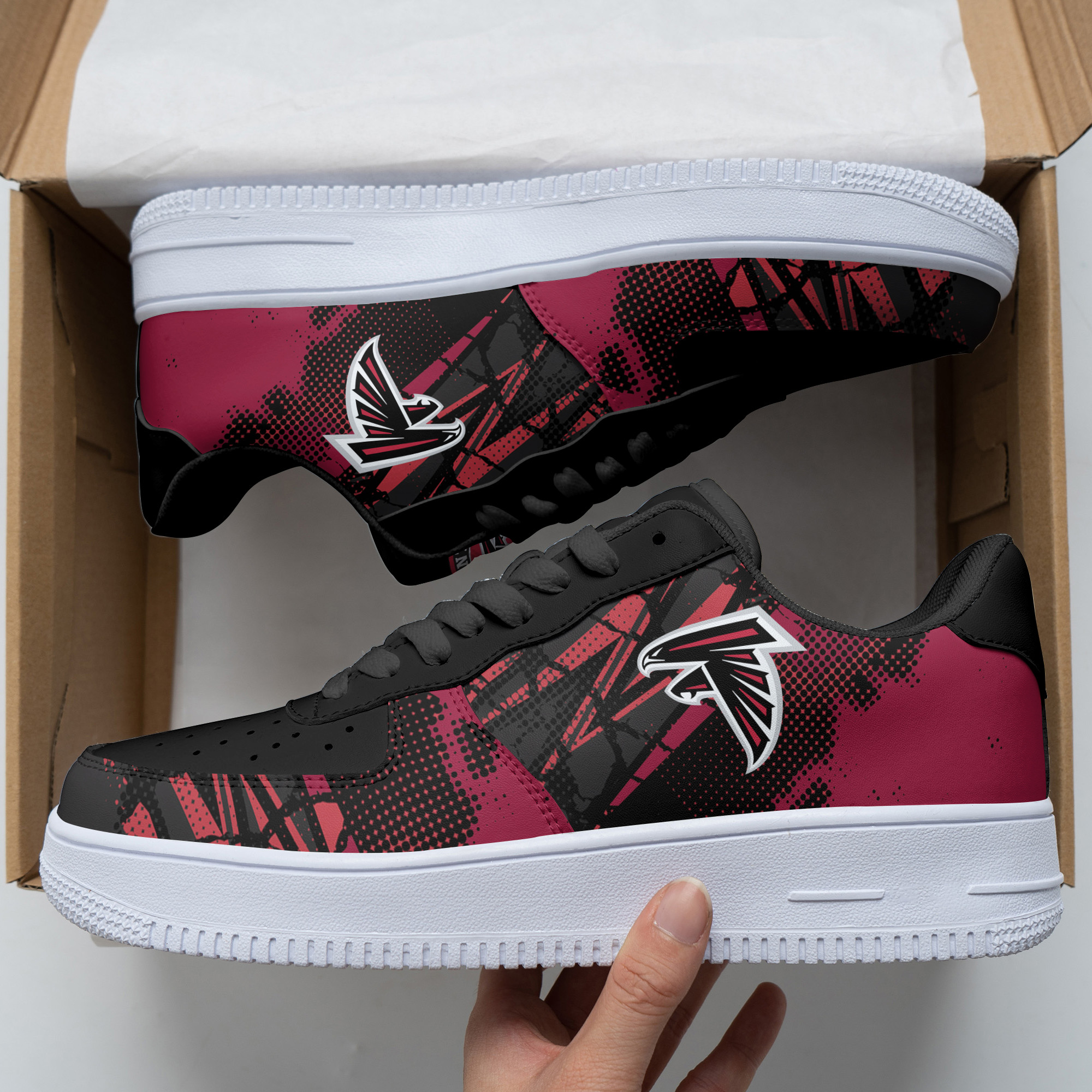 JWFancy Atlanta Falcons NFL Air Low-Top Sneakers Shoes For Men And Women