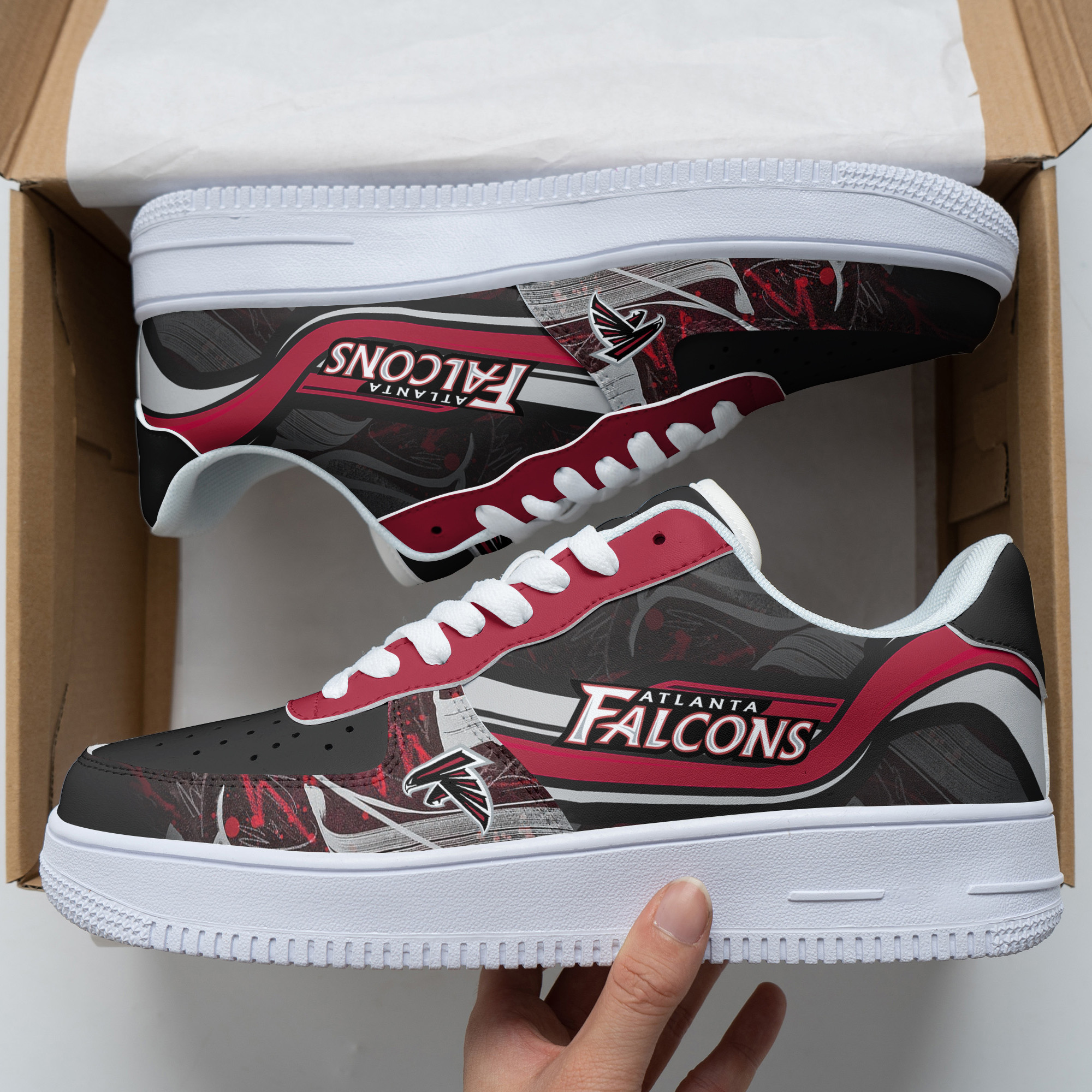 JWFancy Atlanta Falcons NFL Air Low-Top Sneakers Shoes For Men And Women