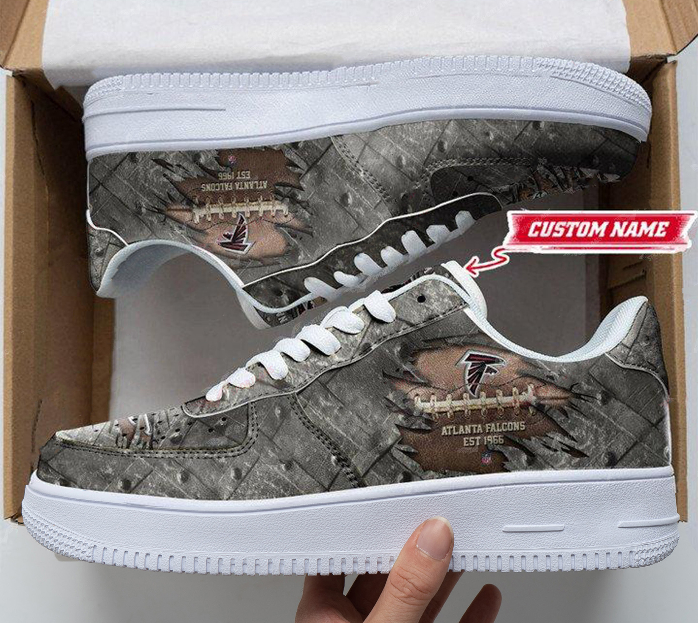 JWFancy Atlanta Falcons NFL Air Low-Top Sneakers Shoes For Men And Women