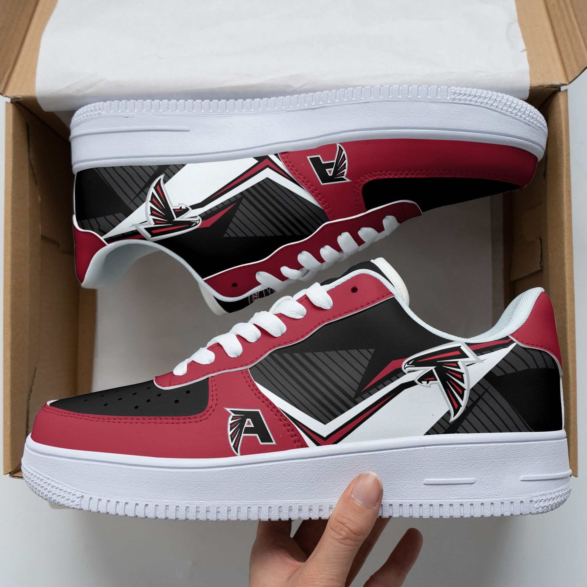 JWFancy Atlanta Falcons NFL Air Low-Top Sneakers Shoes For Men And Women