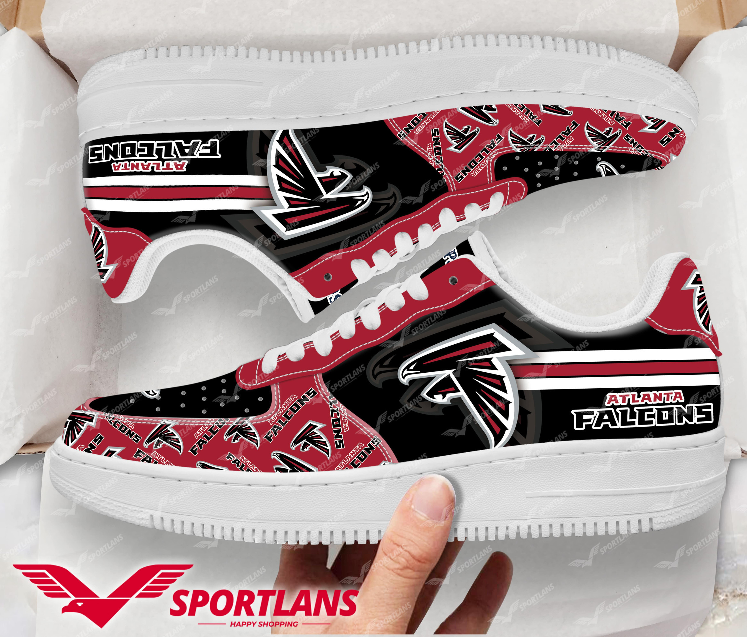 JWFancy Atlanta Falcons NFL Air Low-Top Sneakers Shoes For Men And Women