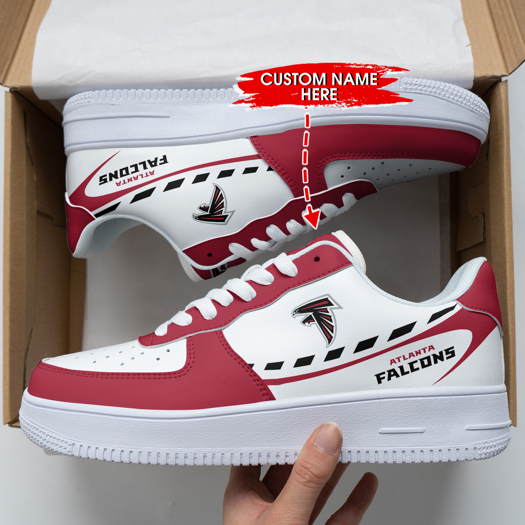 JWFancy Atlanta Falcons NFL Air Low-Top Sneakers Shoes For Men And Women