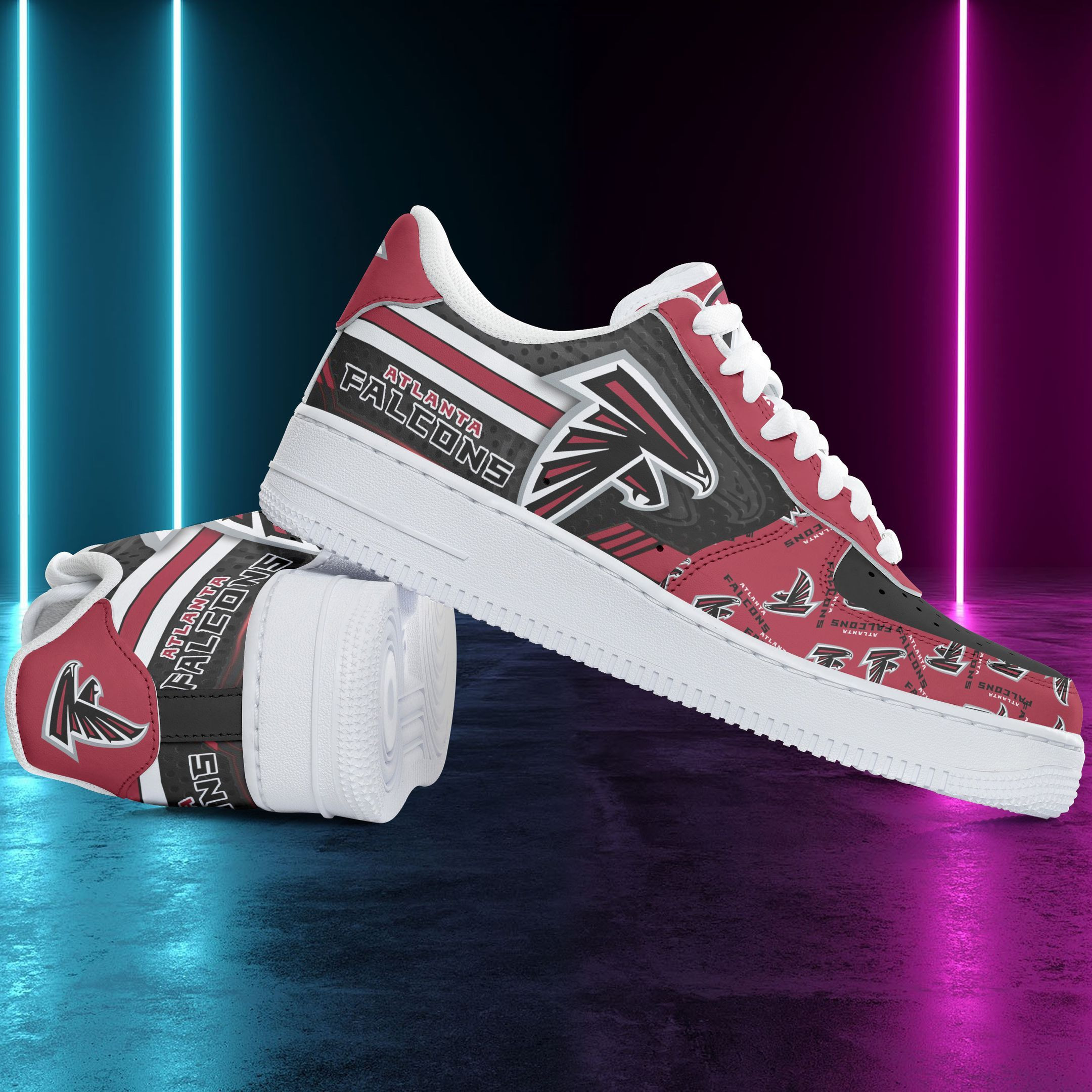 JWFancy Atlanta Falcons NFL Air Low-Top Sneakers Shoes For Men And Women