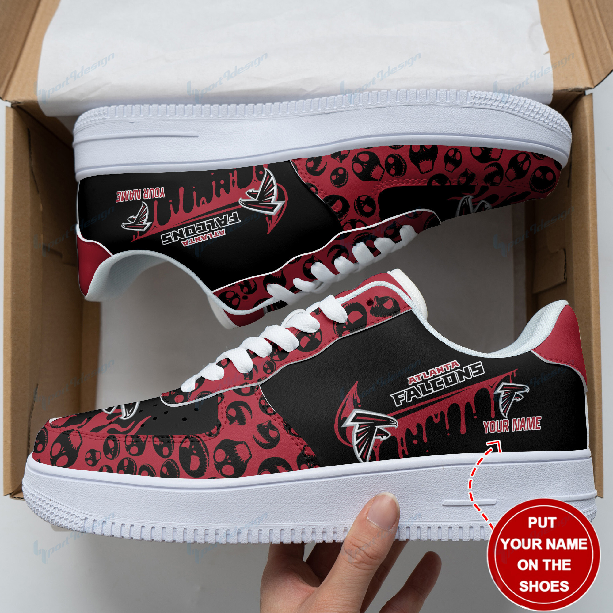 JWFancy Atlanta Falcons NFL Air Low-Top Sneakers Shoes For Men And Women