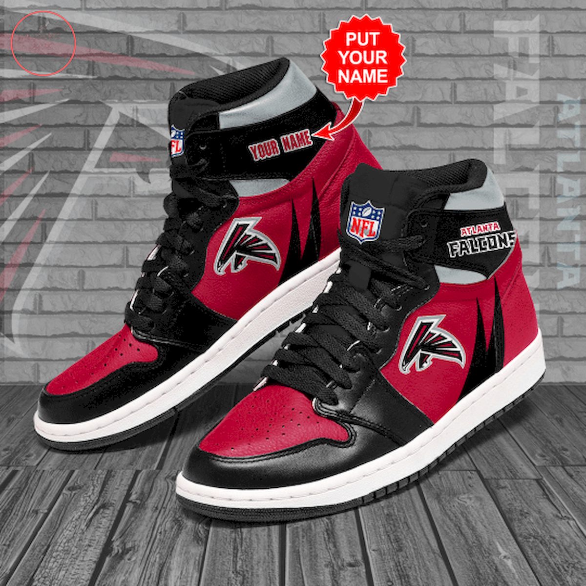 JWFancy Atlanta Falcons NFL AJ1 High Sneakers Shoes For Men And Women