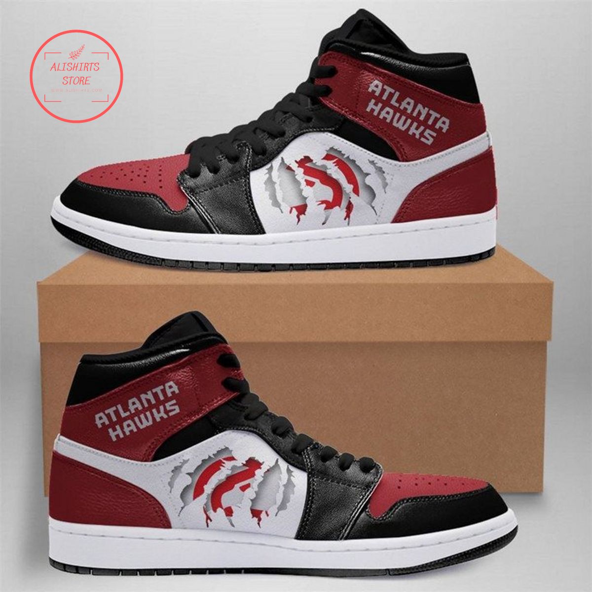 JWFancy Atlanta Hawks NBA AJ1 High Sneakers Shoes For Men And Women