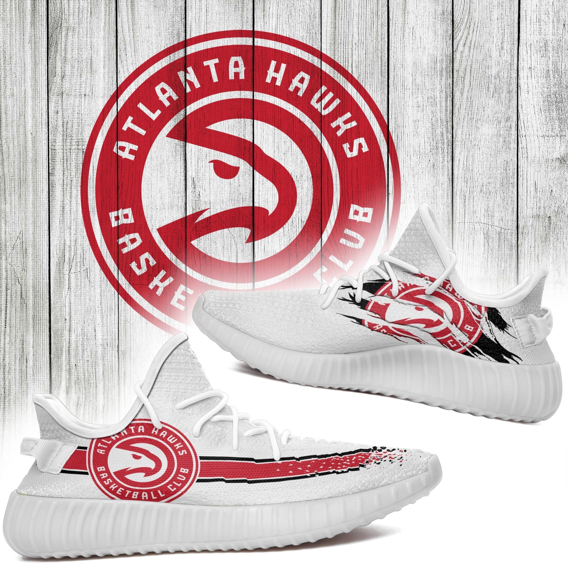 JWFancy Atlanta Hawks Yeezy Boost Shoes For Men And Women