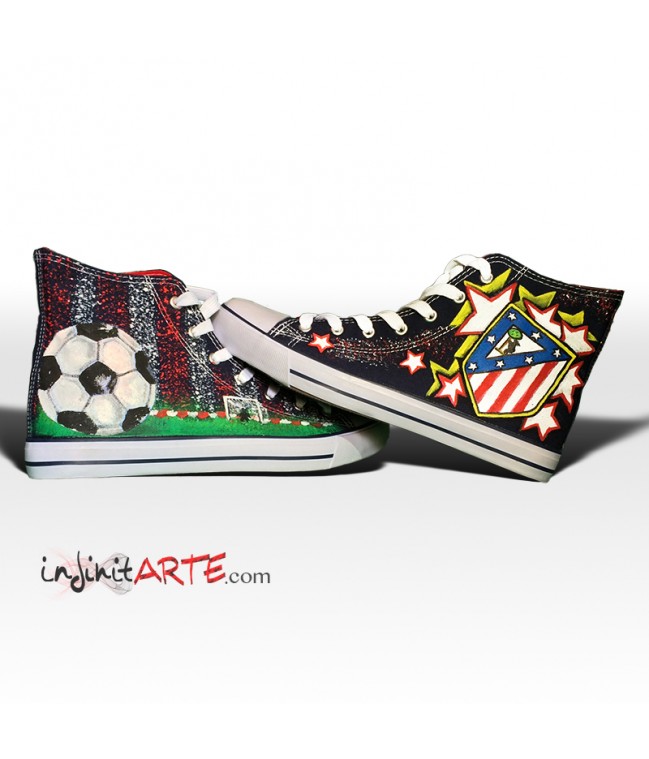 JWFancy Atletico Madrid High Top Canvas Sneakers Shoes For Men And Women