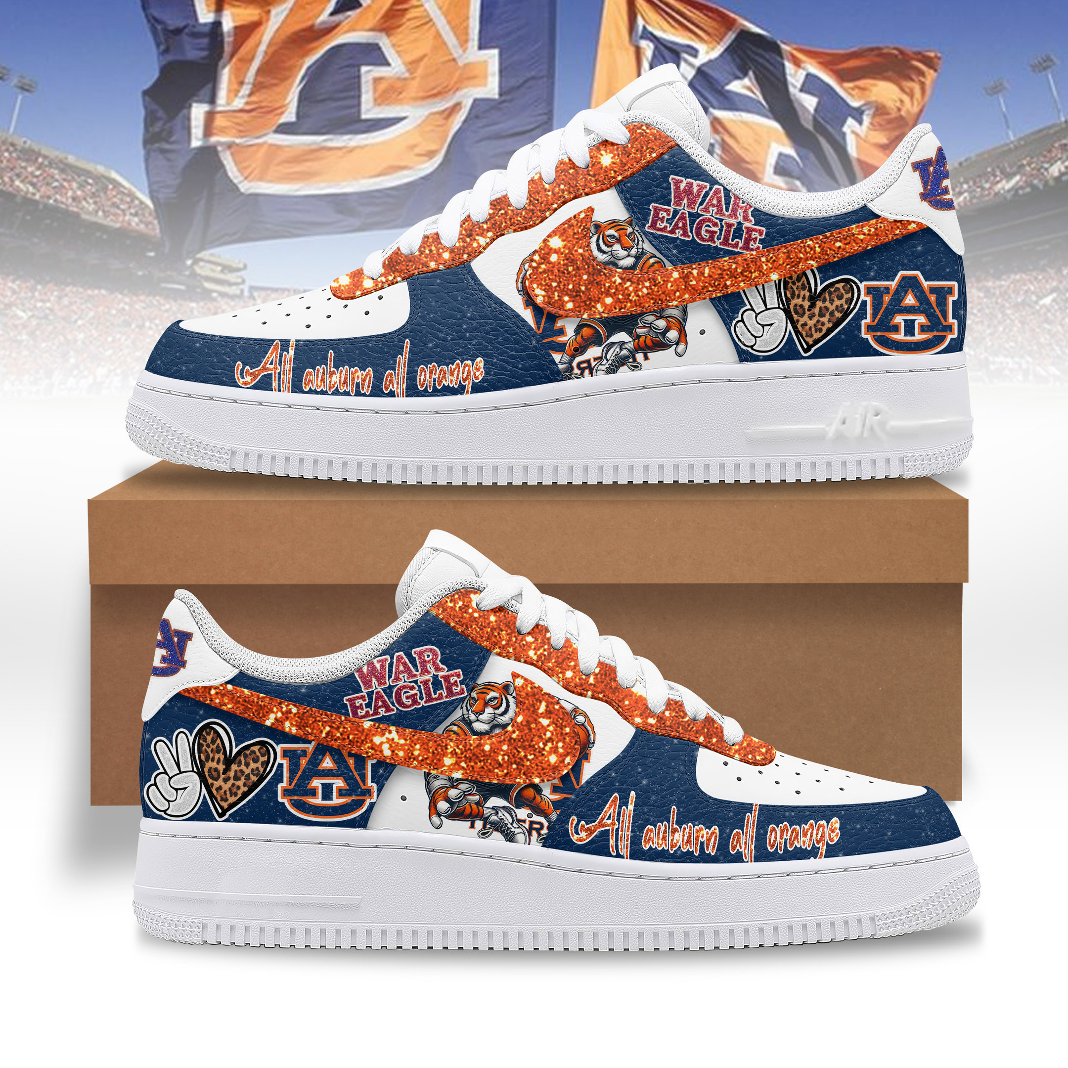 JWFancy Auburn Tigers Air Low-Top Sneakers Shoes For Men And Women