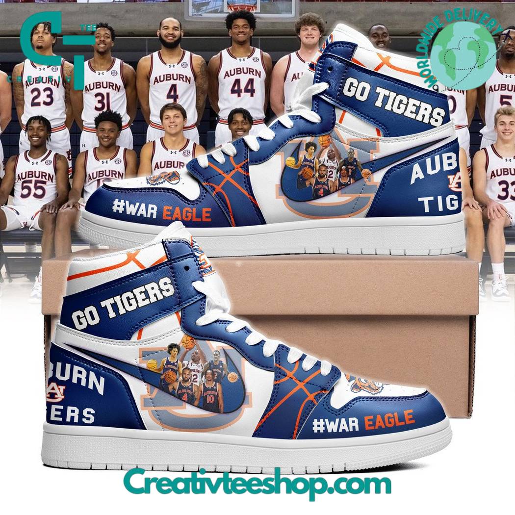 JWFancy Auburn Tigers AJ1 High Sneakers Shoes For Men And Women