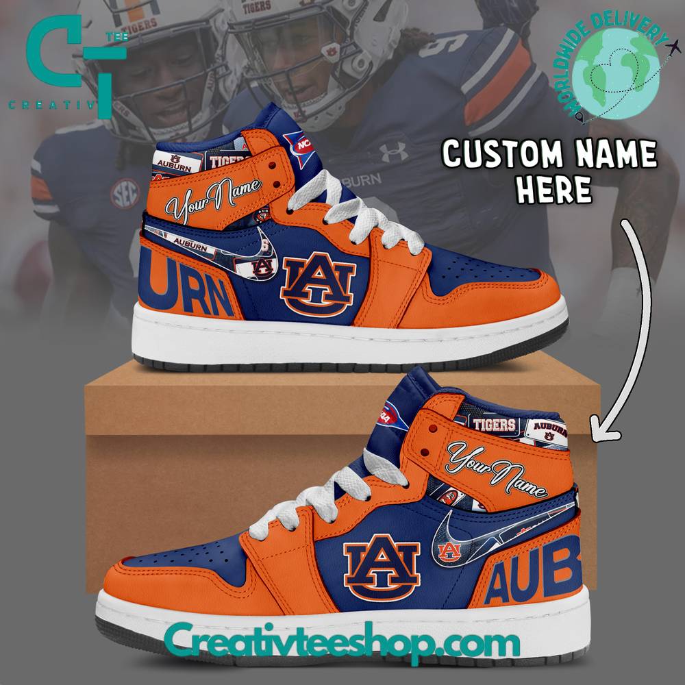 JWFancy Auburn Tigers AJ1 High Sneakers Shoes For Men And Women