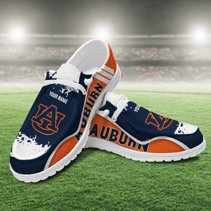 JWFancy Auburn Tigers Hey Dude Shoes Wally Men's Lace Up Loafers Comfortable For Men And Women