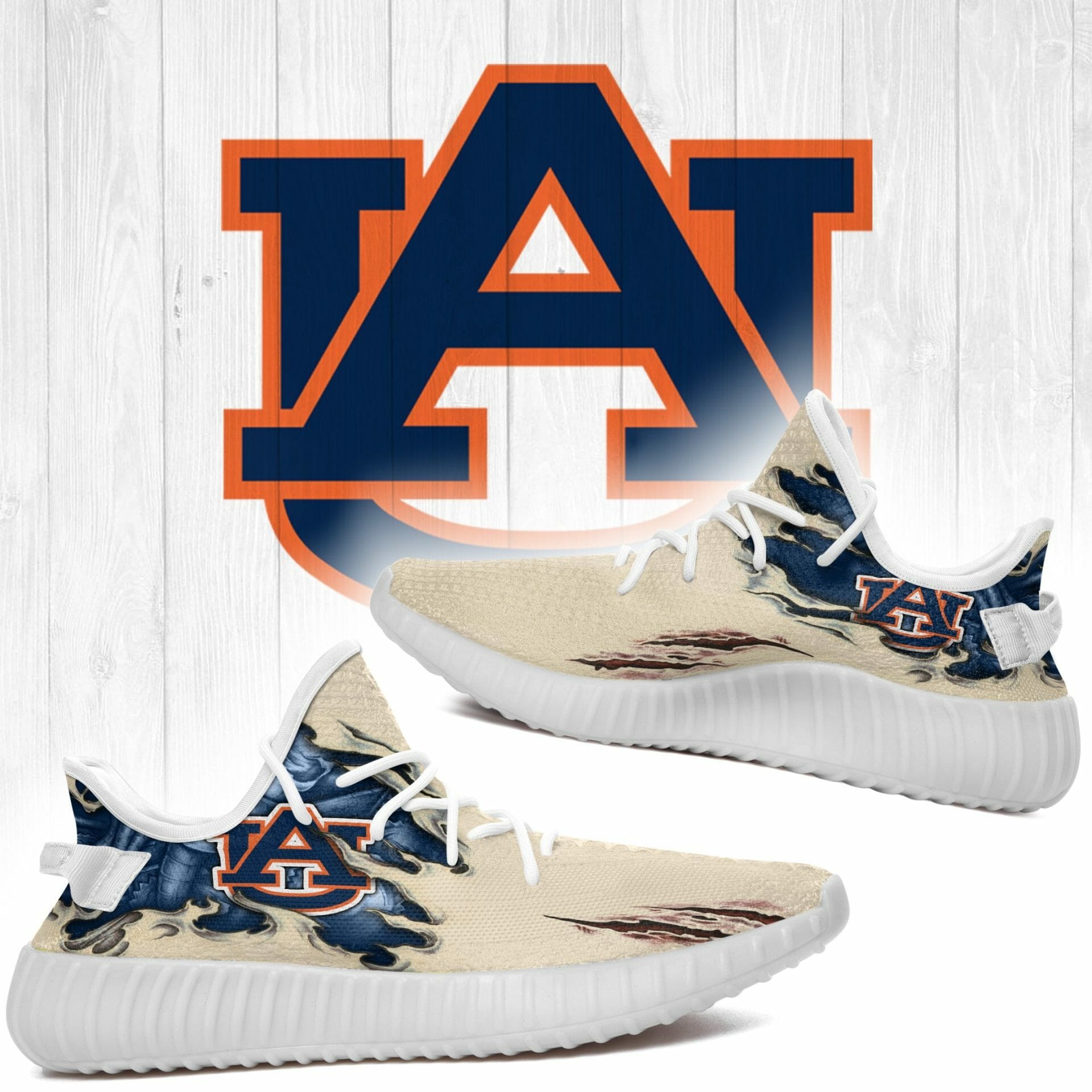 JWFancy Auburn Tigers Yeezy Boost Shoes For Men And Women