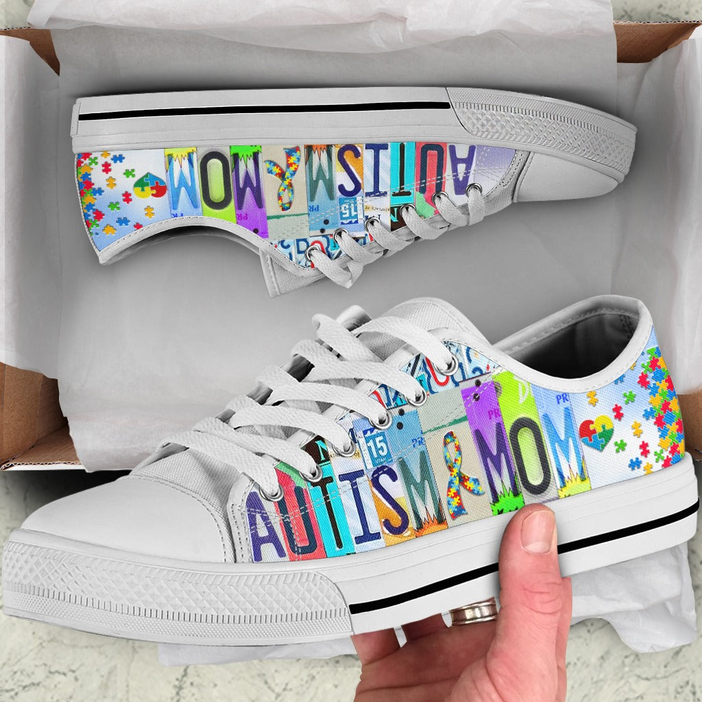 JWFancy Autism Mom Autism Awareness Low Top Canvas Sneakers Shoes For Men And Women