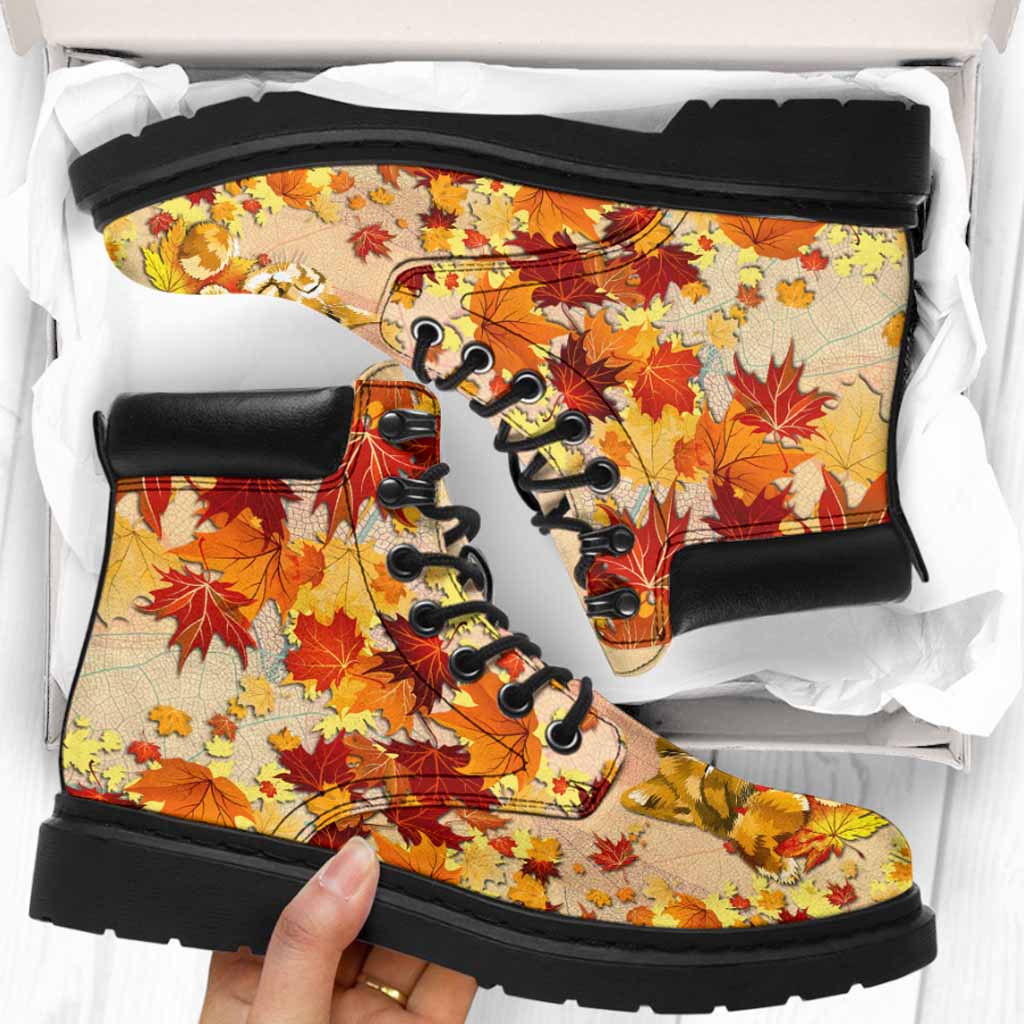 JWFancy Autumn Maple Leaf Inspired - Cat Boots Shoes For Men And Women