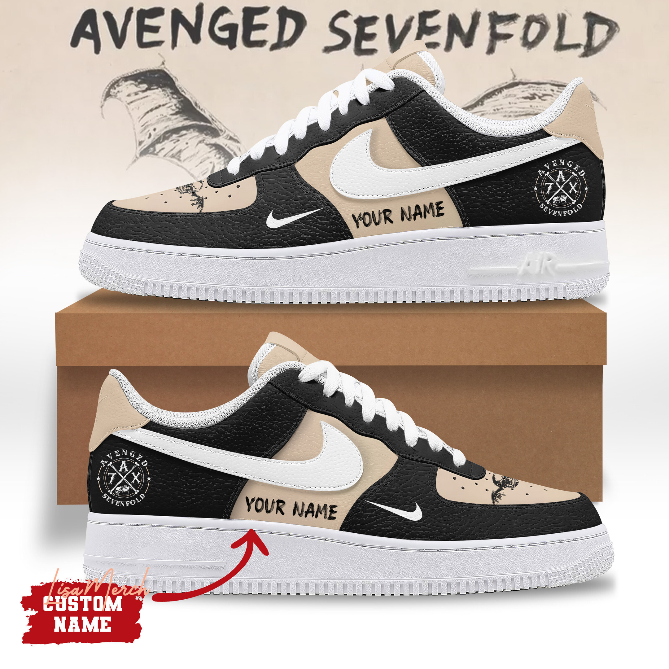 JWFancy Avenged Sevenfold Air Low-Top Sneakers Shoes For Men And Women