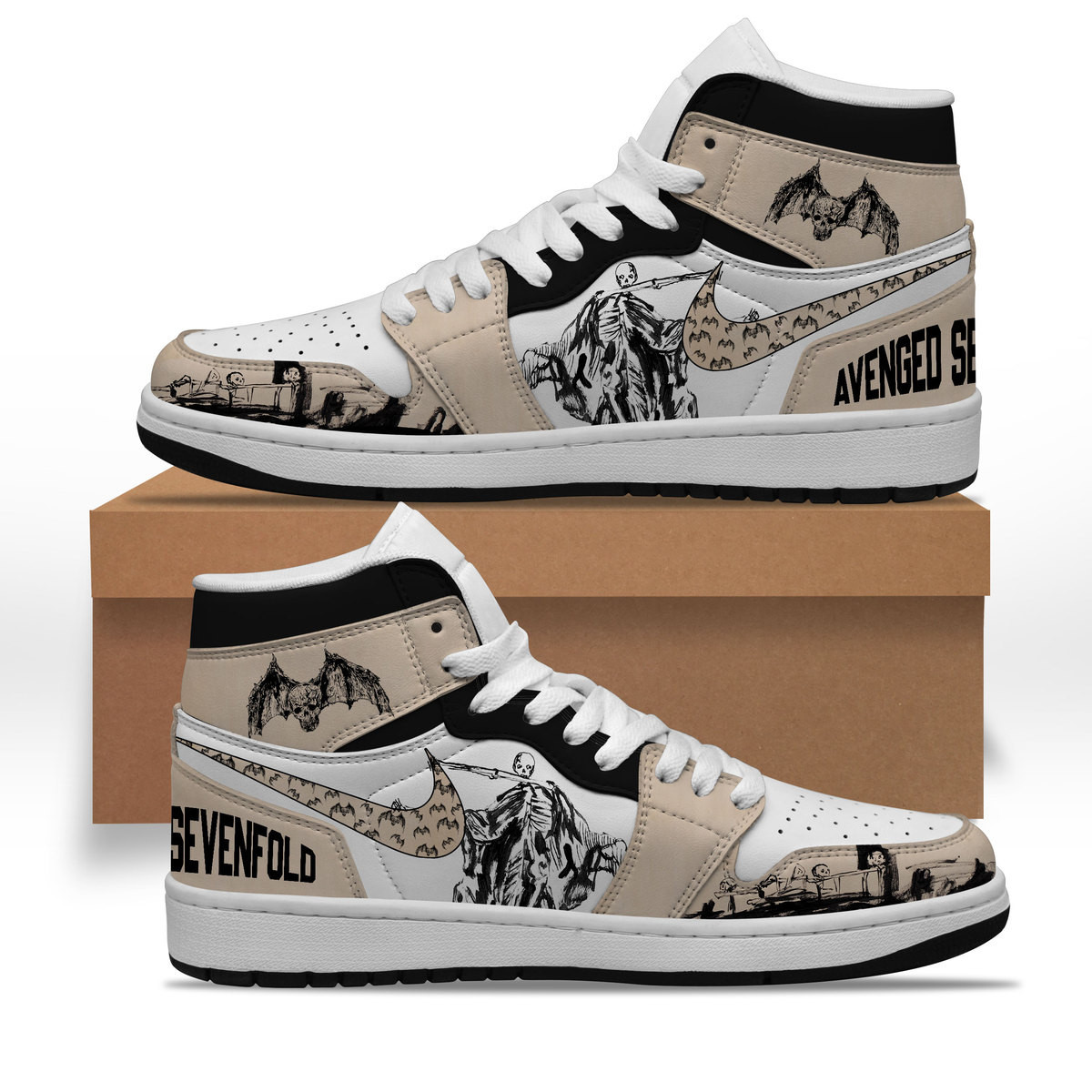 JWFancy Avenged Sevenfold AJ1 High Sneakers Shoes For Men And Women