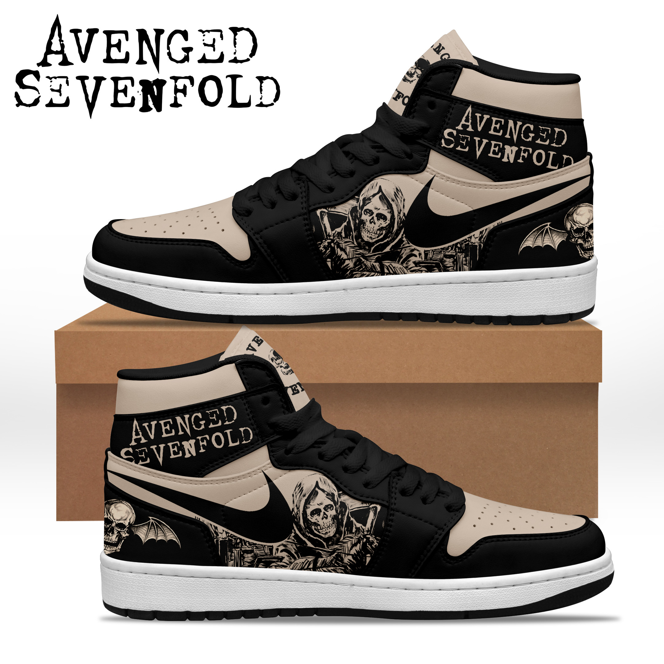 JWFancy Avenged Sevenfold AJ1 High Sneakers Shoes For Men And Women