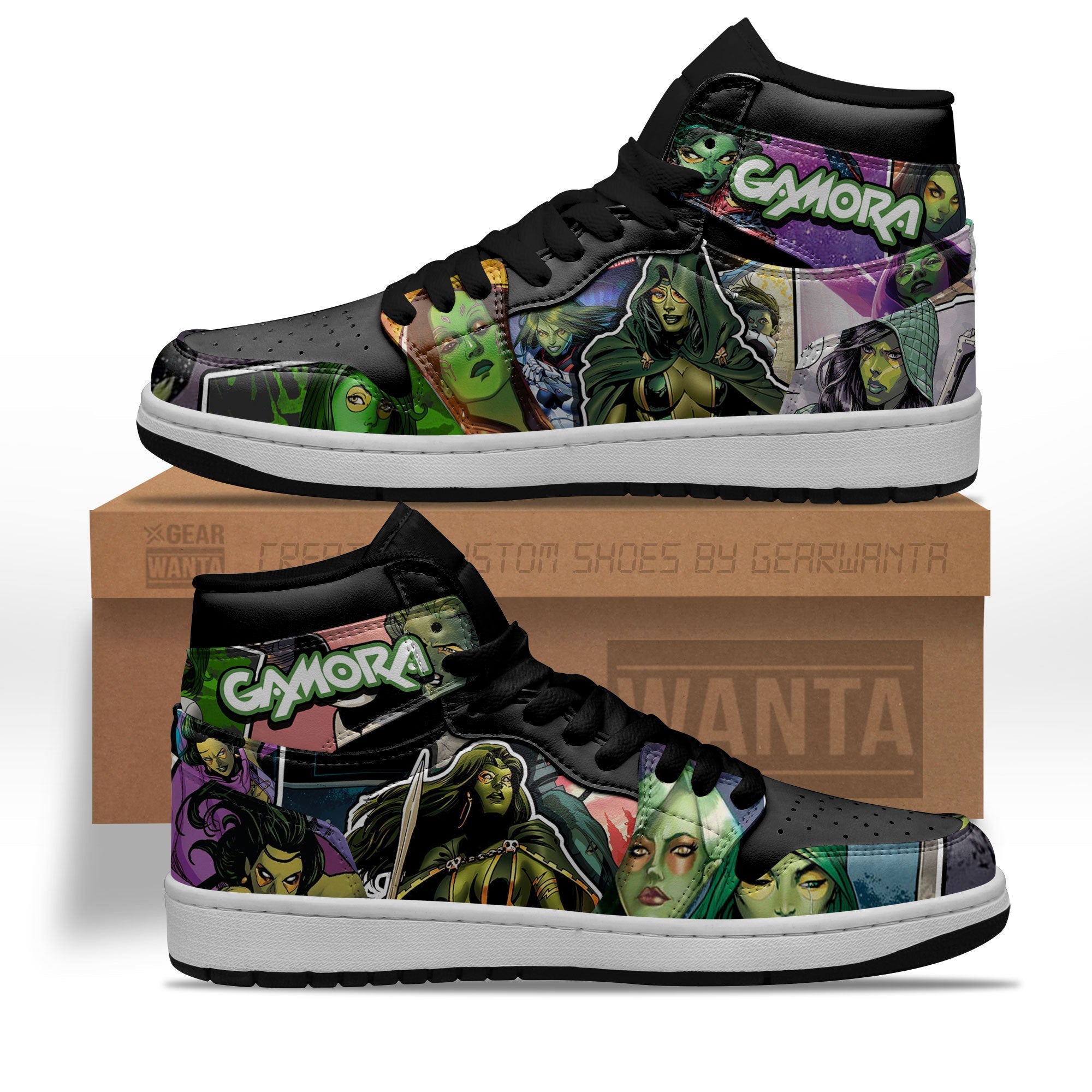 JWFancy Avenger Gamora AJ1 High Sneakers Shoes For Men And Women