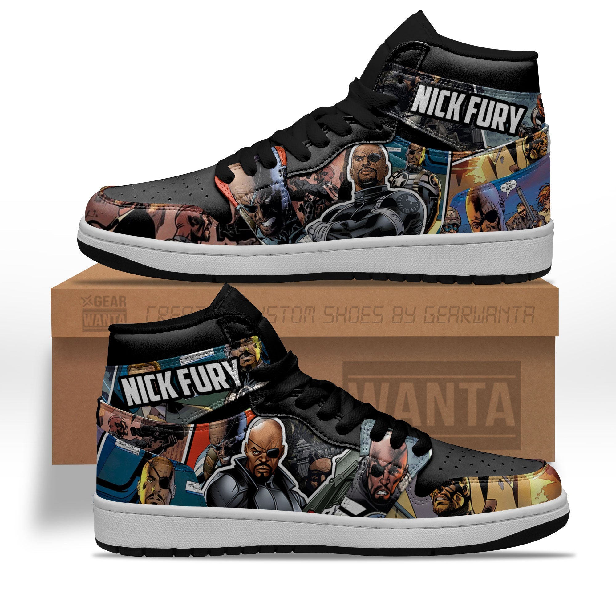 JWFancy Avenger Nick Furry AJ1 High Sneakers Shoes For Men And Women