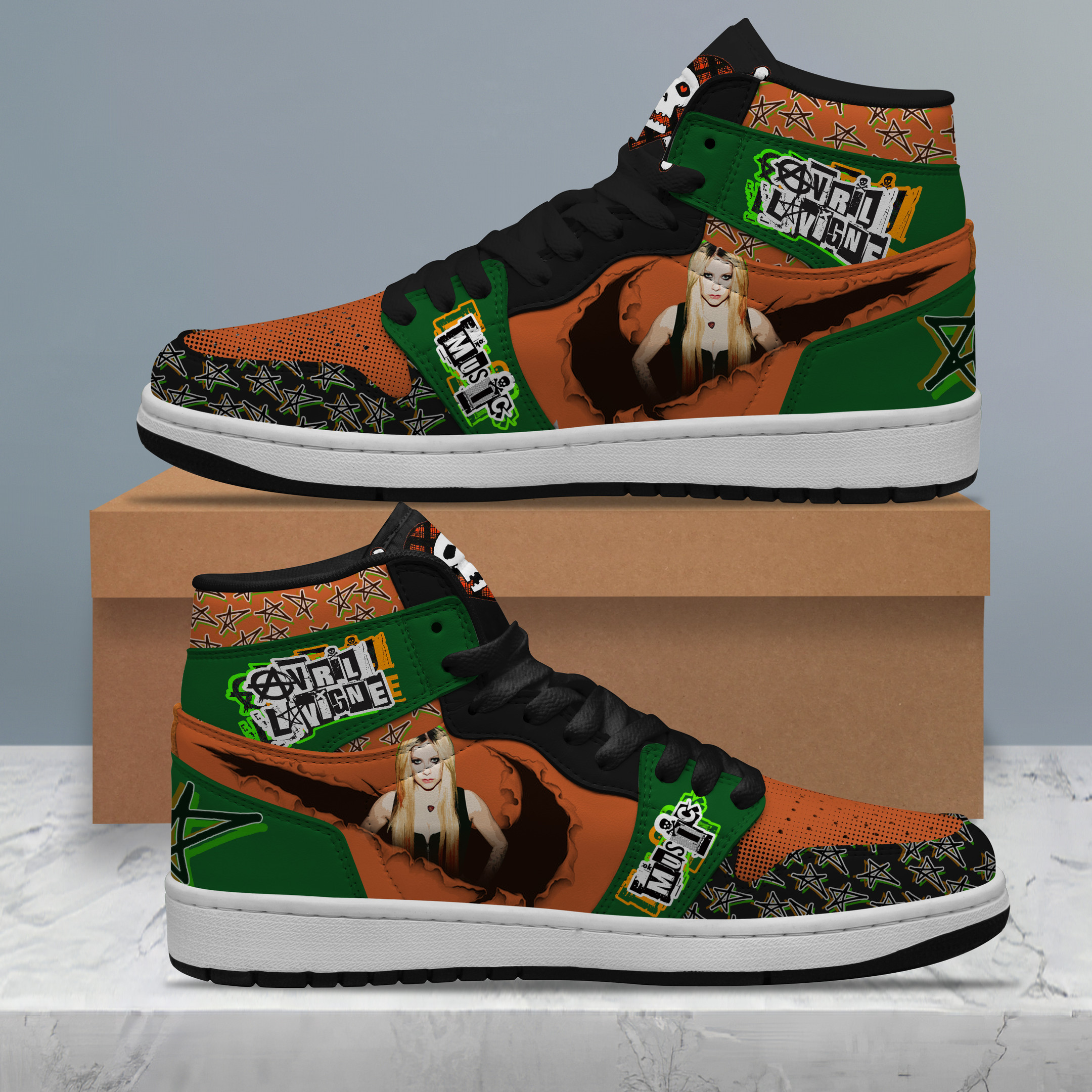 JWFancy Avril Lavigne AJ1 High Sneakers Shoes For Men And Women