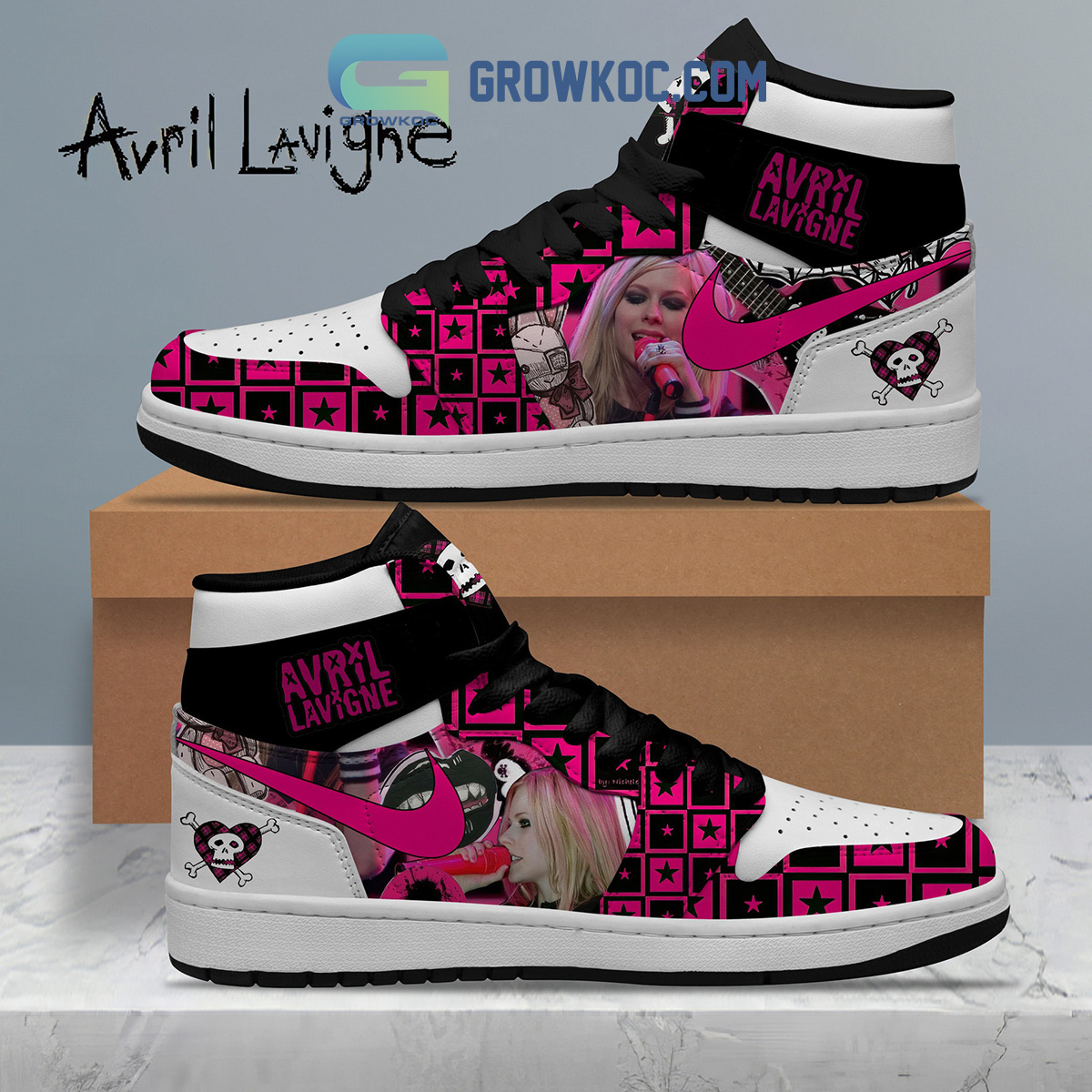 JWFancy Avril Lavigne AJ1 High Sneakers Shoes For Men And Women