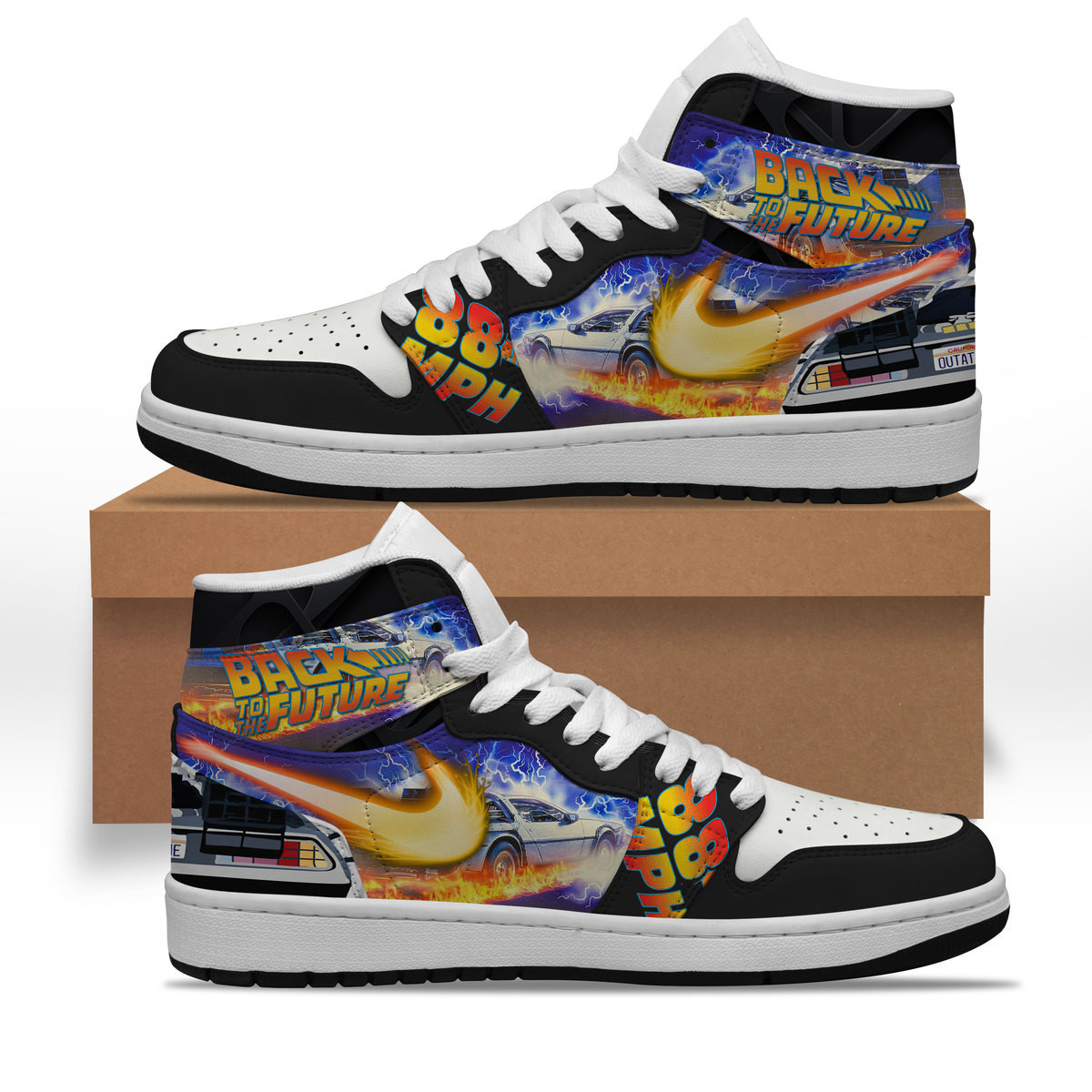 JWFancy Back To The Future AJ1 High Sneakers Shoes For Men And Women