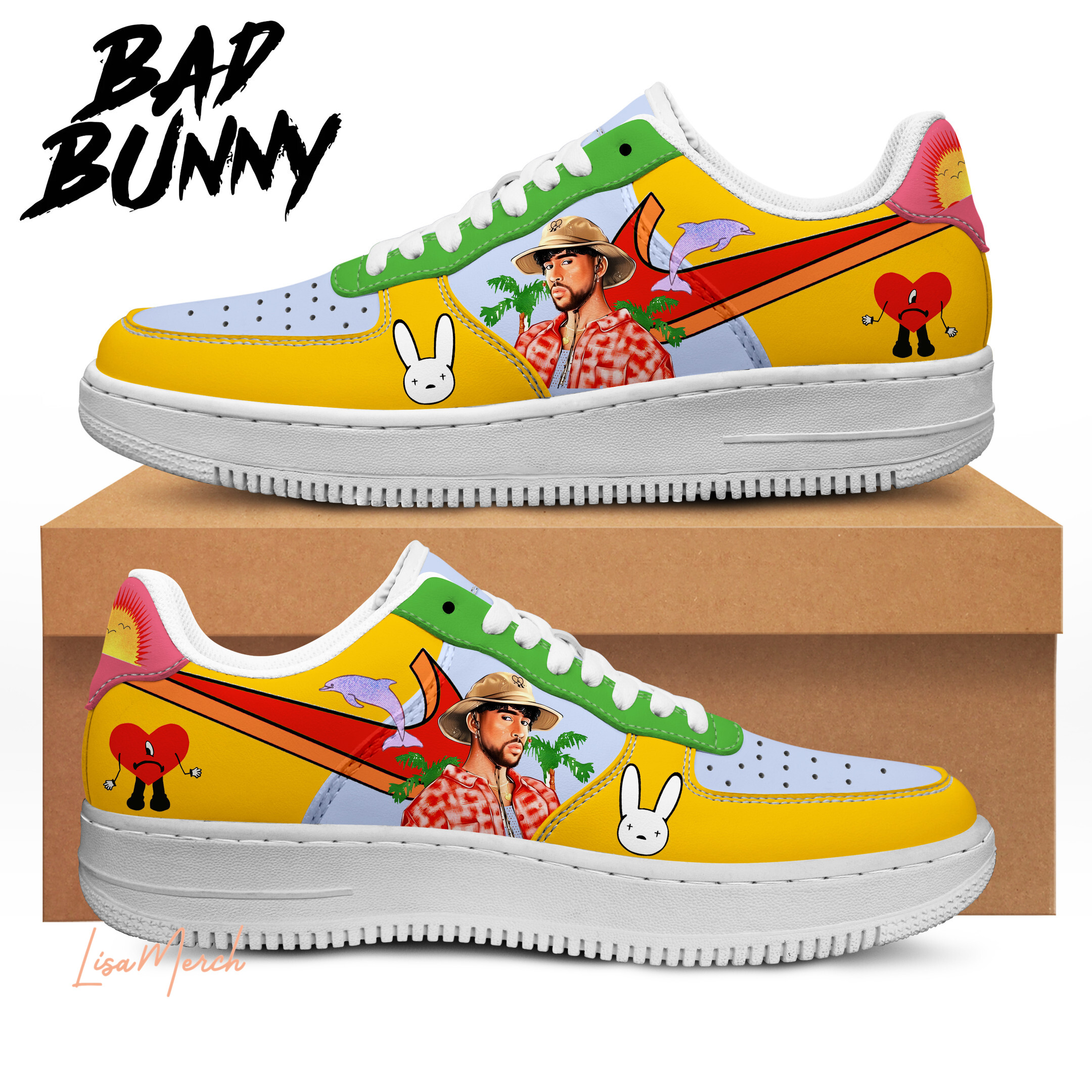 JWFancy Bad Bunny Air Low-Top Sneakers Shoes For Men And Women