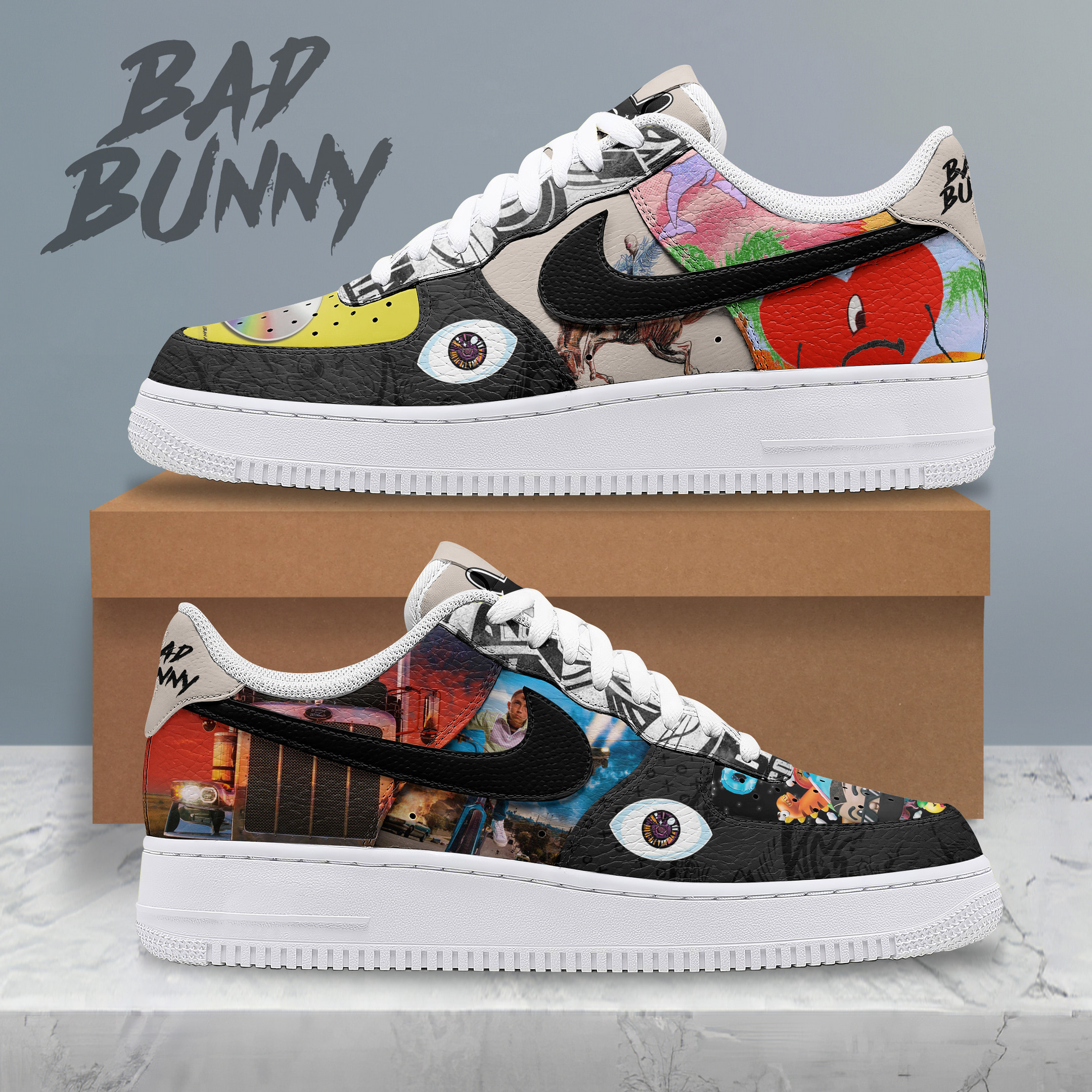 JWFancy Bad Bunny Air Low-Top Sneakers Shoes For Men And Women