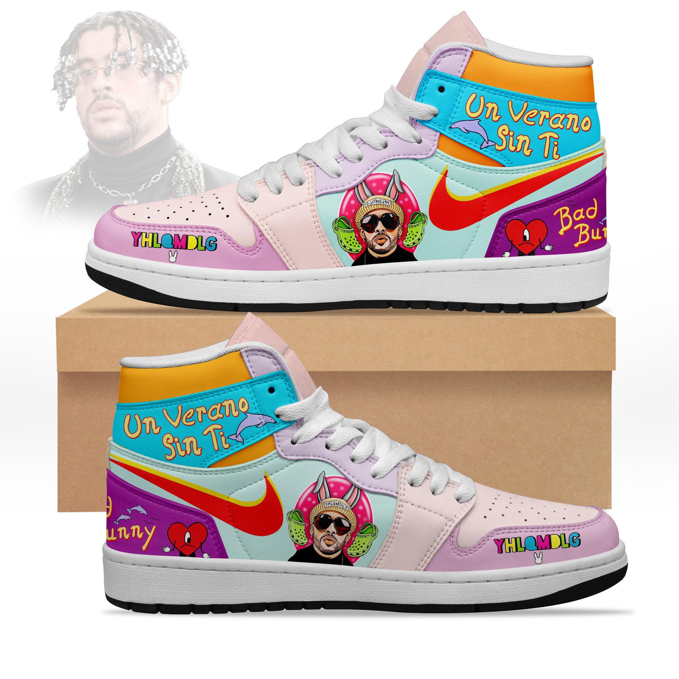 JWFancy Bad Bunny AJ1 High Sneakers Shoes For Men And Women