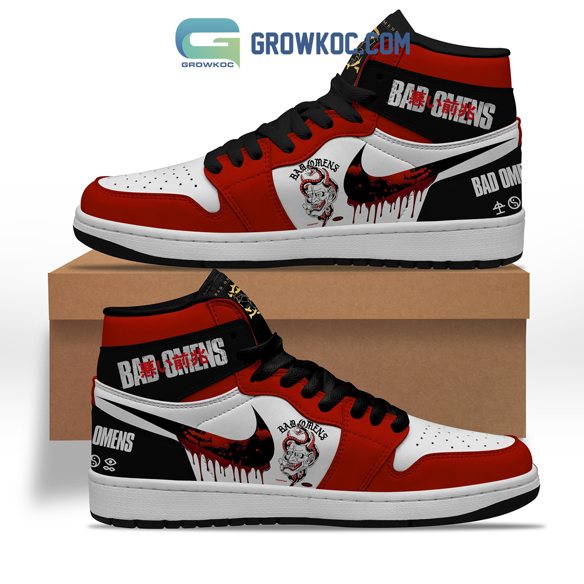 JWFancy Bad Omens AJ1 High Sneakers Shoes For Men And Women