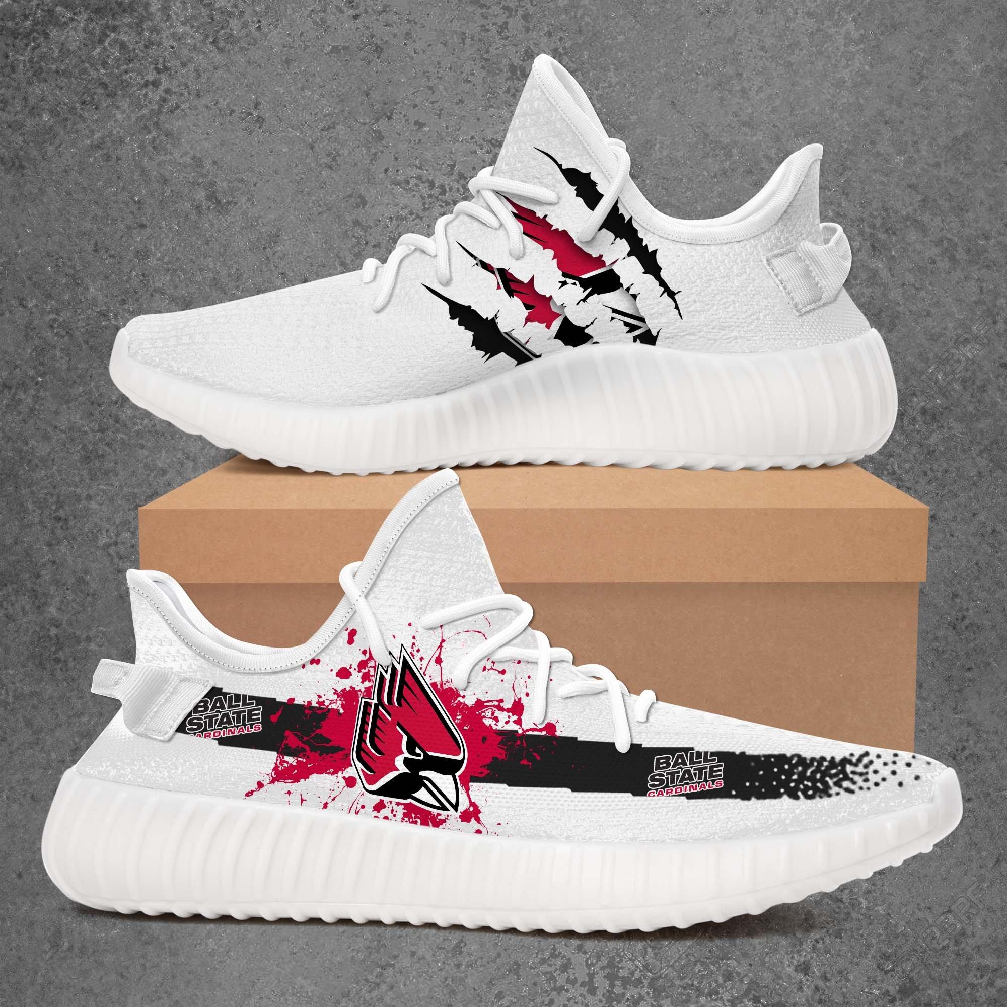 JWFancy Ball State Cardinals Yeezy Boost Shoes For Men And Women