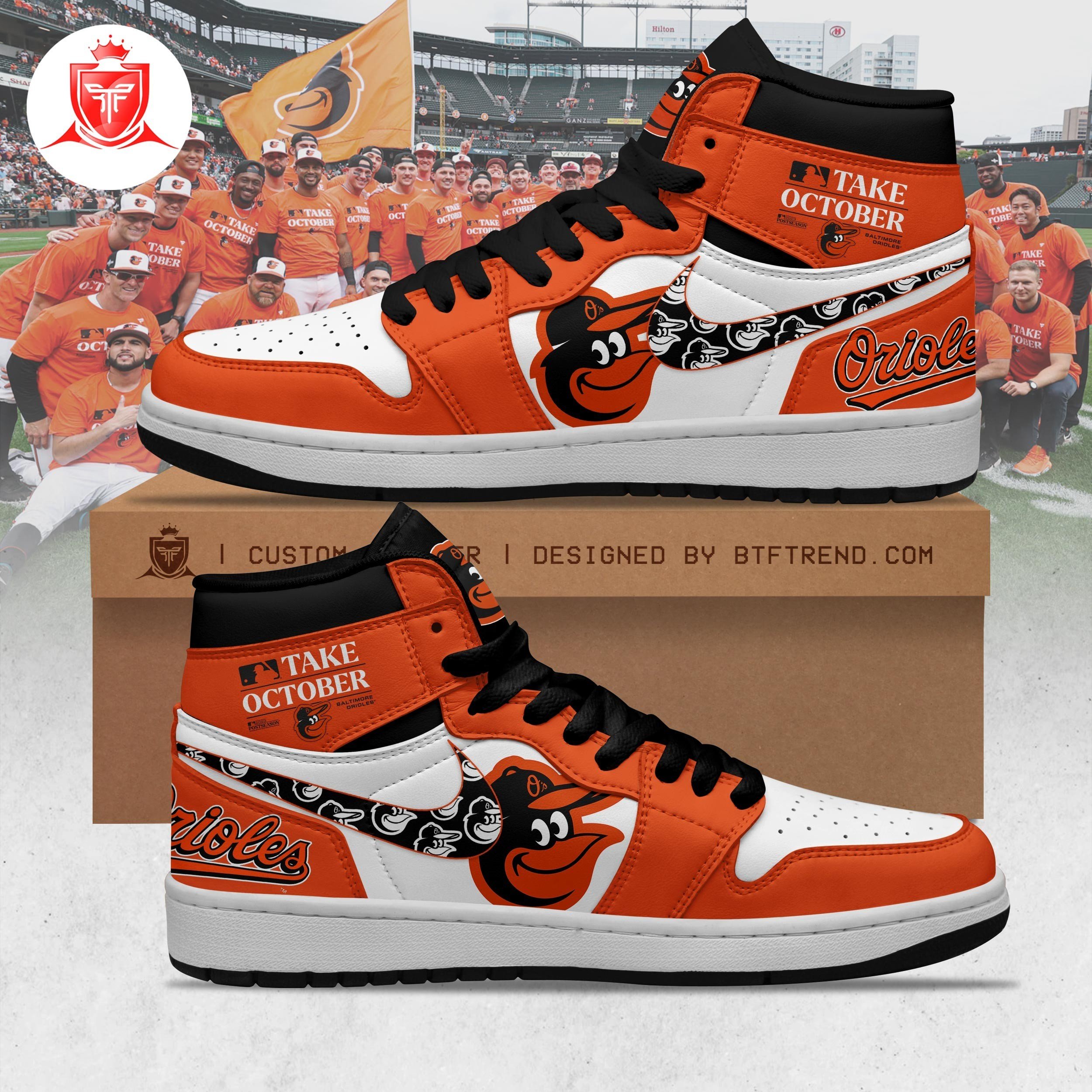 JWFancy Baltimore Orioles AJ1 High Sneakers Shoes For Men And Women