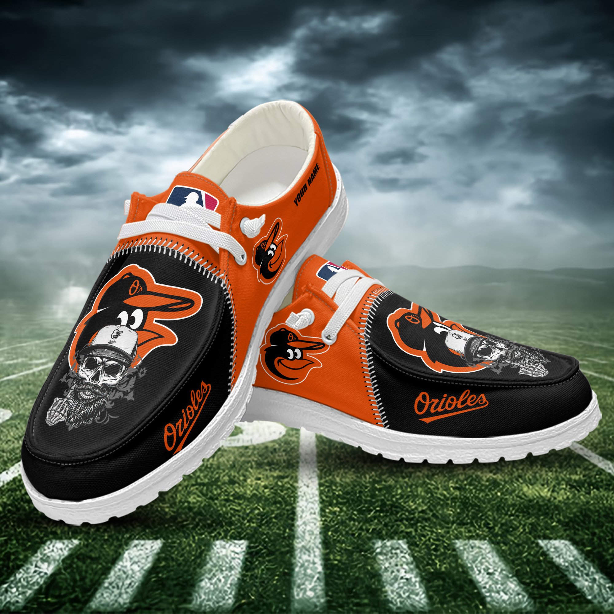 JWFancy Baltimore Orioles Hey Dude Shoes Wally Men's Lace Up Loafers Comfortable For Men And Women