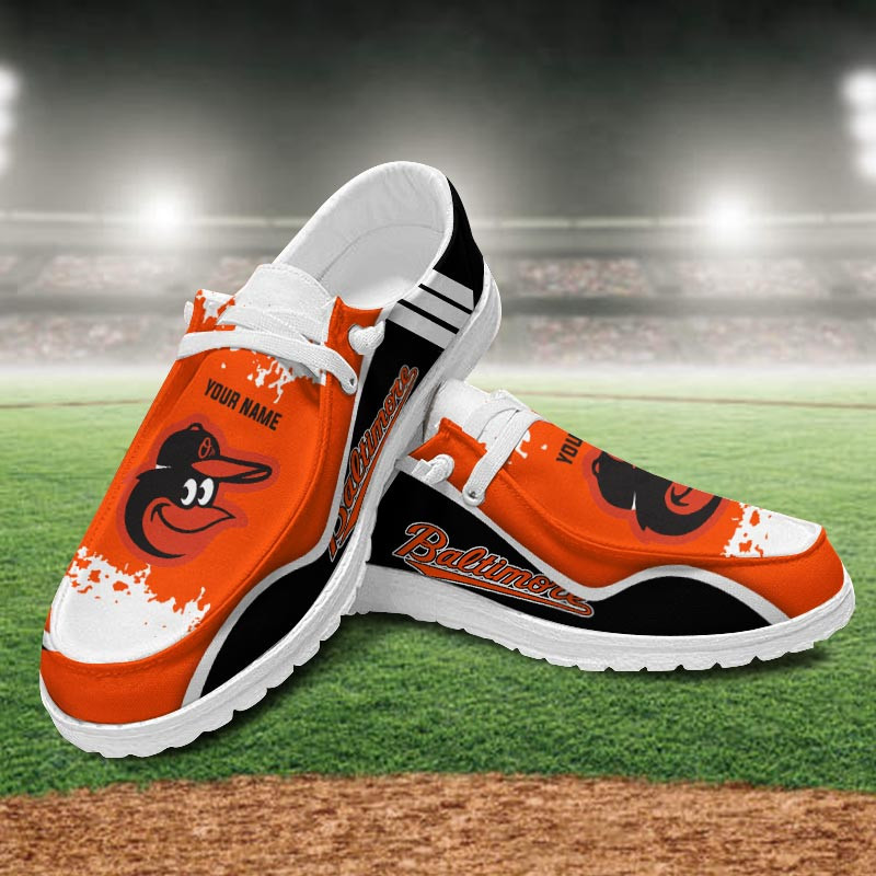 JWFancy Baltimore Orioles Hey Dude Shoes Wally Men's Lace Up Loafers Comfortable For Men And Women