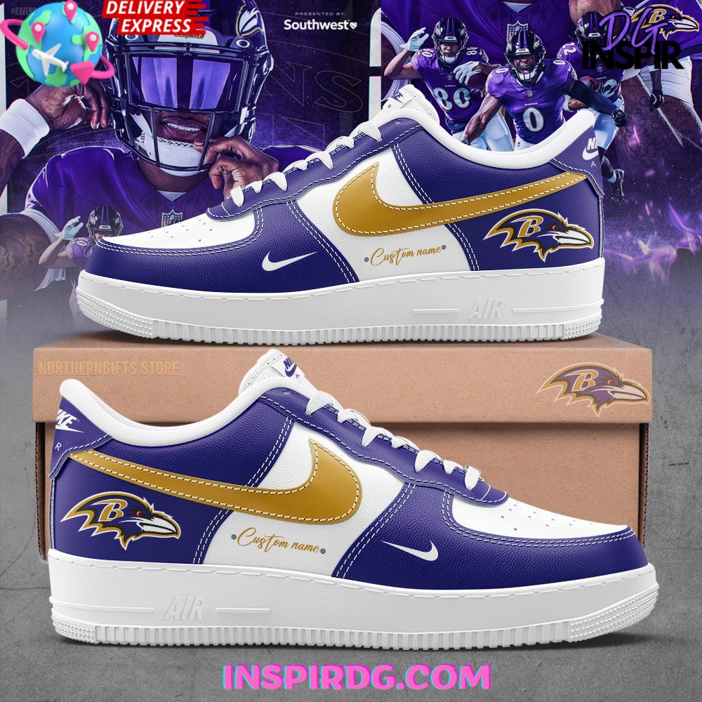 JWFancy Baltimore Ravens Air Low-Top Sneakers Shoes For Men And Women