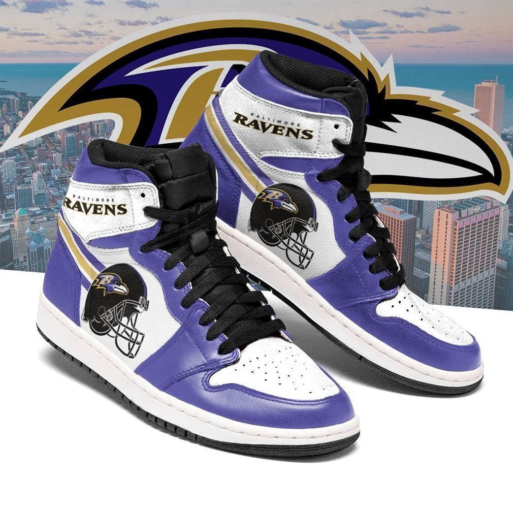 JWFancy Baltimore Ravens AJ1 High Sneakers Shoes For Men And Women