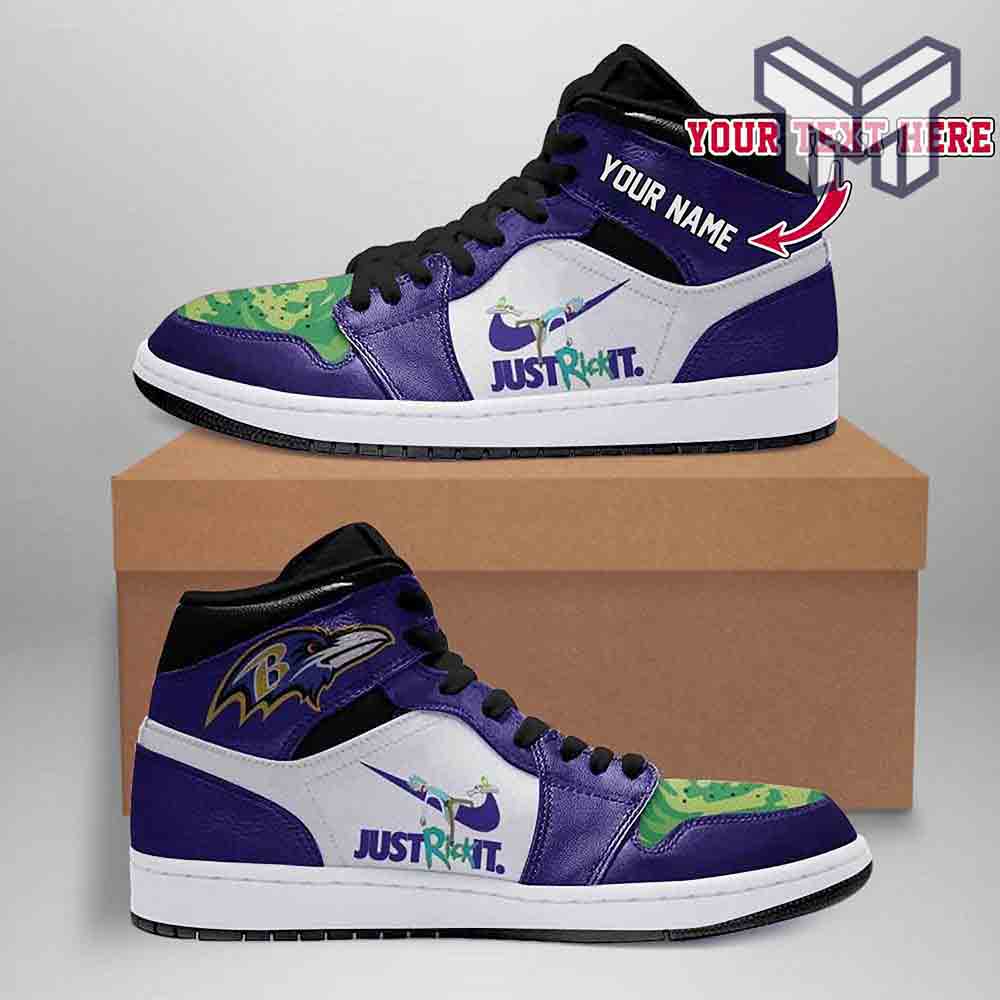 JWFancy Baltimore Ravens AJ1 High Sneakers Shoes For Men And Women